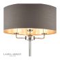 Laura Ashley Sorrento 3 Light Floor Lamp Polished Nickel and Grey With Shade