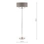 Laura Ashley Sorrento 3 Light Floor Lamp Polished Nickel and Grey With Shade