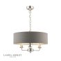 Laura Ashley Sorrento 3 Light Shadelier Polished Nickel and Grey With Shade