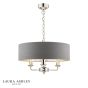 Laura Ashley Sorrento 3 Light Shadelier Polished Nickel and Grey With Shade
