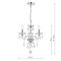 Laura Ashley Harriet 3 Light Chandelier Ribbed Glass and Polished Chrome