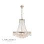 Laura Ashley Enid 5 Light Chandelier Faceted Glass and Polished Nickel