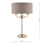 Laura Ashley Sorrento 3 Light Table Lamp Polished Nickel With Charcoal Shade