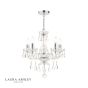 Laura Ashley Harriet 5 Light Chandelier Ribbed Glass and Polished Chrome