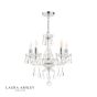 Laura Ashley Harriet 5 Light Chandelier Ribbed Glass and Polished Chrome