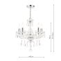 Laura Ashley Harriet 5 Light Chandelier Ribbed Glass and Polished Chrome