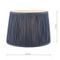 Laura Ashley Hemsley Pleated Silk Empire Drum Shade Midnight Blue 25cm/10 inch