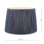 Laura Ashley Hemsley Pleated Silk Empire Drum Shade Midnight Blue 20cm/8 inch