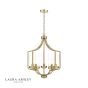 Laura Ashley Joseph 5lt Chandelier Antique Brass Glass