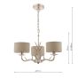 Laura Ashley Mulroy 3 Light Armed Pendant Champagne With Shade