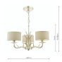 Laura Ashley Mulroy 3 Light Armed Pendant Champagne With Shade