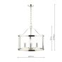 Laura Ashley Harrington 3 Light Pendant Polished Nickel and Glass