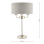 Laura Ashley Sorrento 3 Light Table Lamp Polished Nickel With Silver Shade