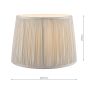 Laura Ashley Hemsley Pleated Silk Empire Drum Shade Silver 25cm/10 inch