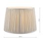 Laura Ashley Hemsley Pleated Silk Empire Drum Shade Silver 20cm/8 inch