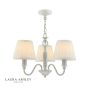 Laura Ashley Ellis 3 Light Armed Pendant Satin Grey and Crystal With Shade