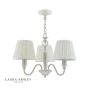 Laura Ashley Ellis 3 Light Armed Pendant Satin Grey and Crystal With Shade