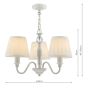 Laura Ashley Ellis 3 Light Armed Pendant Satin Grey and Crystal With Shade