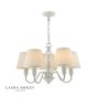 Laura Ashley Ellis 5 Light Armed Pendant Satin Grey and Crystal With Shade