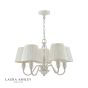 Laura Ashley Ellis 5 Light Armed Pendant Satin Grey and Crystal With Shade
