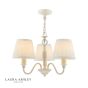 Laura Ashley Ellis 3 Light Armed Pendant Satin Cream and Crystal With Shade
