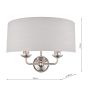 Laura Ashley Sorrento 2 Light Wall Light Polished Nickel With Silver Shade