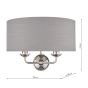 Laura Ashley Sorrento 2 Light Wall Light Polished Nickel With Charcoal Shade