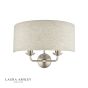 Laura Ashley Sorrento 2 Light Wall Light Satin Nickel With Natural Shade