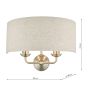 Laura Ashley Sorrento 2 Light Wall Light Satin Nickel With Natural Shade