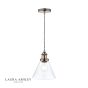 Laura Ashley Isaac Pendant Satin Nickel Glass