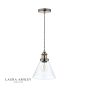 Laura Ashley Isaac Pendant Satin Nickel Glass