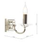 Laura Ashley Carson Wall Light Polished Nickel and Crystal Bracket Only