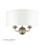 Laura Ashley Sorrento 2 Light Wall Light Antique Brass With Ivory Shade