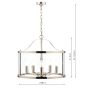 Laura Ashley Harrington 5 Light Pendant Polished Nickel and Glass