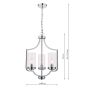 Laura Ashley Joseph 3lt Chandelier Polished Chrome Glass