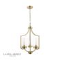 Laura Ashley Joseph 3lt Chandelier Antique Brass Glass
