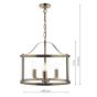 Laura Ashley Harrington 3 Light Pendant Antique Brass and Glass