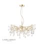 Laura Ashley Willow 3 Light Pendant Satin Champagne and Crystal