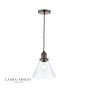 Laura Ashley Isaac Pendant Industrial Nickel Glass