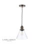 Laura Ashley Isaac Pendant Industrial Nickel Glass