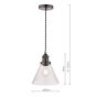 Laura Ashley Isaac Pendant Industrial Nickel Glass