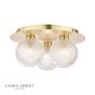 Laura Ashley Prague 3lt Flush Bathroom Light Glass Satin Brass IP44