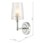Laura Ashley Blake Bathroom Wall Light Crystal Polished Chrome IP44