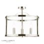 Laura Ashley Harrington 3 Light Semi-Flush Polished Nickel and Glass
