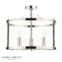 Laura Ashley Harrington 3 Light Semi-Flush Polished Nickel and Glass