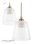 Laura Ashley Callaghan 3 Light Pendant Matt Antique Brass and Ribbed Glass