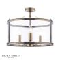 Laura Ashley Harrington 3 Light Semi-Flush Antique Brass and Glass