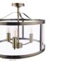 Laura Ashley Harrington 3 Light Semi-Flush Antique Brass and Glass