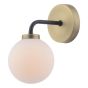 Lainey Wall Light Matt Black and Opal Glass