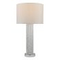 Lazio Table Lamp Polished Chrome Silver Rod With Faux Silk Shade